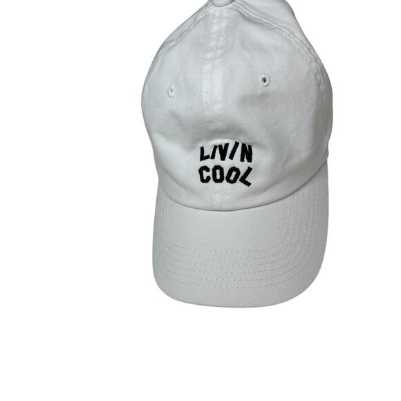 NWOT Livin Cool White Adjustable Baseball Cap Hat Black Livin Cool Graphic OS main image 6